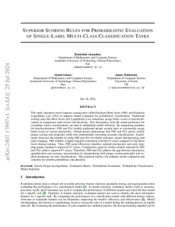 Superior Scoring Rules for Probabilistic Evaluation of Single-Label
  Multi-Class Classification Tasks