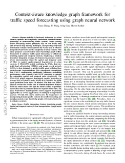 Context-aware knowledge graph framework for traffic speed forecasting
  using graph neural network