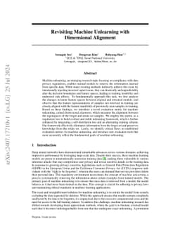 Revisiting Machine Unlearning with Dimensional Alignment