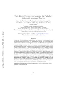 Cost-effective Instruction Learning for Pathology Vision and Language
  Analysis
