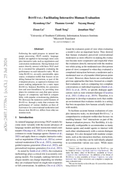 BotEval: Facilitating Interactive Human Evaluation