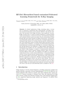 HF-Fed: Hierarchical based customized Federated Learning Framework for
  X-Ray Imaging