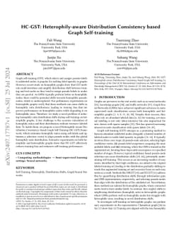 HC-GST: Heterophily-aware Distribution Consistency based Graph
  Self-training