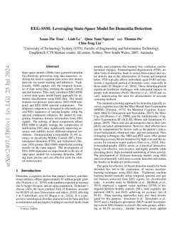 EEG-SSM: Leveraging State-Space Model for Dementia Detection