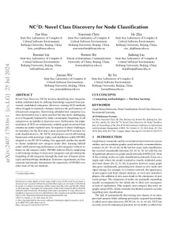 NC-NCD: Novel Class Discovery for Node Classification