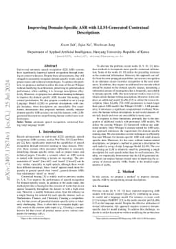 Improving Domain-Specific ASR with LLM-Generated Contextual Descriptions