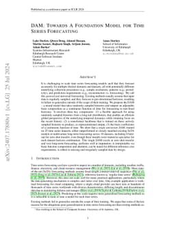DAM: Towards A Foundation Model for Time Series Forecasting