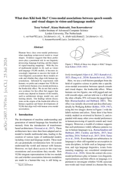 What does Kiki look like? Cross-modal associations between speech sounds
  and visual shapes in vision-and-language models