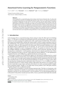 Amortized Active Learning for Nonparametric Functions