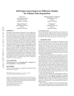 Self-Supervision Improves Diffusion Models for Tabular Data Imputation