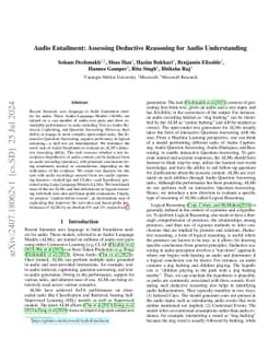 Audio Entailment: Assessing Deductive Reasoning for Audio Understanding