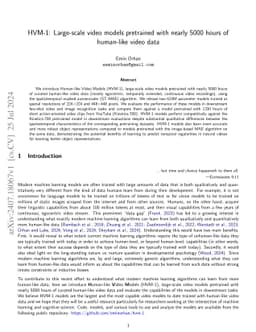 HVM-1: Large-scale video models pretrained with nearly 5000 hours of
  human-like video data