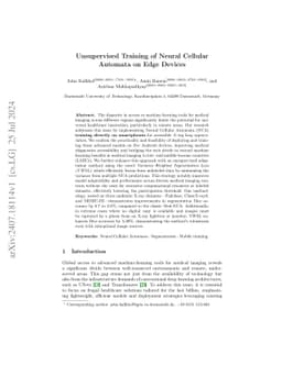 Unsupervised Training of Neural Cellular Automata on Edge Devices