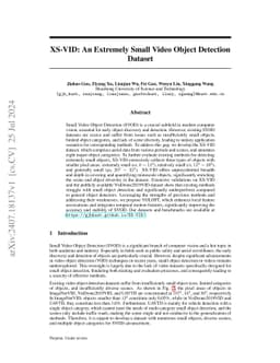 XS-VID: An Extremely Small Video Object Detection Dataset