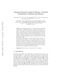 Numerical Literals in Link Prediction: A Critical Examination of Models
  and Datasets