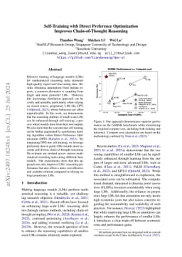 Self-Training with Direct Preference Optimization Improves
  Chain-of-Thought Reasoning