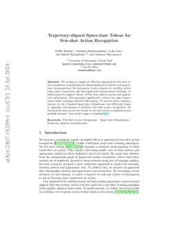 Trajectory-aligned Space-time Tokens for Few-shot Action Recognition
