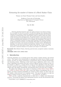 Estimating the number of clusters of a Block Markov Chain