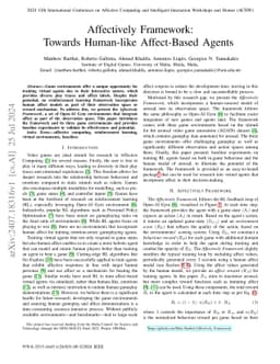 Affectively Framework: Towards Human-like Affect-Based Agents
