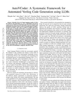 AutoVCoder: A Systematic Framework for Automated Verilog Code Generation
  using LLMs