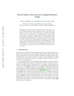 Neural Surface Detection for Unsigned Distance Fields