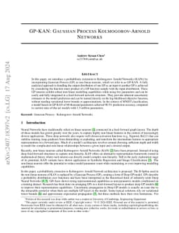 Gaussian Process Kolmogorov-Arnold Networks