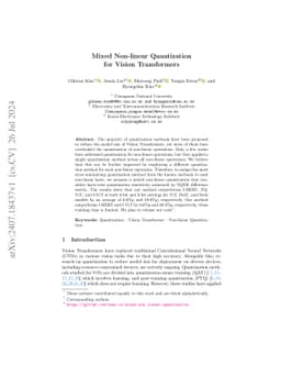Mixed Non-linear Quantization for Vision Transformers