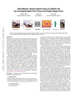 HybridDepth: Robust Depth Fusion for Mobile AR by Leveraging Depth from
  Focus and Single-Image Priors