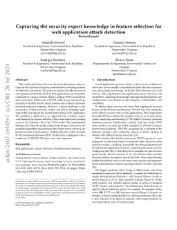 Capturing the security expert knowledge in feature selection for web
  application attack detection