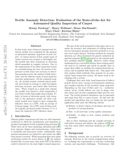 Textile Anomaly Detection: Evaluation of the State-of-the-Art for
  Automated Quality Inspection of Carpet
