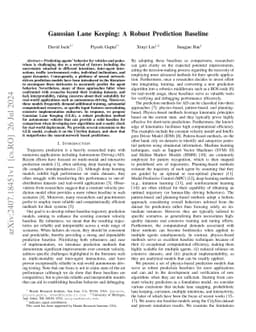 Gaussian Lane Keeping: A Robust Prediction Baseline