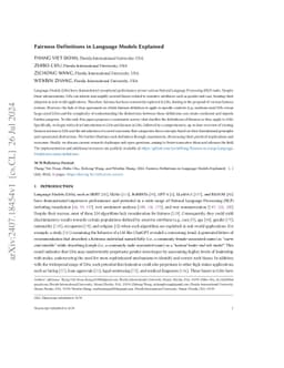 Fairness Definitions in Language Models Explained