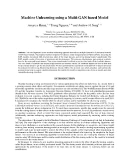 Machine Unlearning using a Multi-GAN based Model