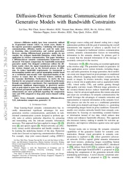 Diffusion-Driven Semantic Communication for Generative Models with Bandwidth Constraints