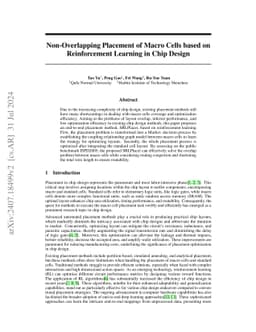 Non-Overlapping Placement of Macro Cells based on Reinforcement Learning
  in Chip Design