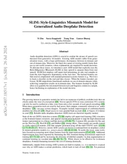 SLIM: Style-Linguistics Mismatch Model for Generalized Audio Deepfake
  Detection
