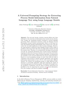 A Universal Prompting Strategy for Extracting Process Model Information
  from Natural Language Text using Large Language Models