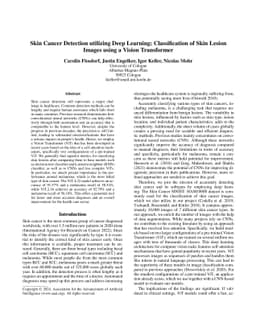 Skin Cancer Detection utilizing Deep Learning: Classification of Skin
  Lesion Images using a Vision Transformer