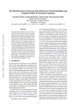 The BIAS Detection Framework: Bias Detection in Word Embeddings and
  Language Models for European Languages