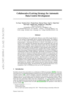 Collaborative Evolving Strategy for Automatic Data-Centric Development