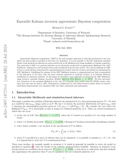Ensemble Kalman inversion approximate Bayesian computation