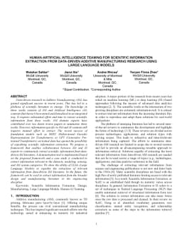 Human-artificial intelligence teaming for scientific information
  extraction from data-driven additive manufacturing research using large
  language models