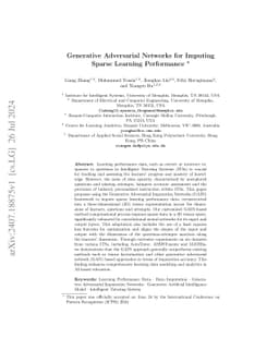 Generative Adversarial Networks for Imputing Sparse Learning Performance