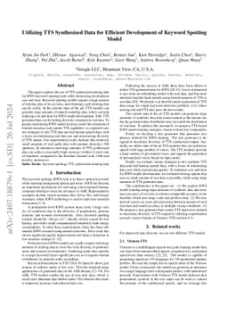 Utilizing TTS Synthesized Data for Efficient Development of Keyword
  Spotting Model