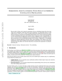 Embedding And Clustering Your Data Can Improve Contrastive Pretraining