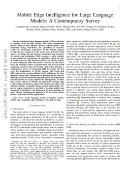 Mobile Edge Intelligence for Large Language Models: A Contemporary Survey