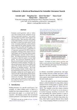 LitSearch: A Retrieval Benchmark for Scientific Literature Search