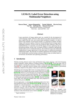 LEMoN: Label Error Detection using Multimodal Neighbors