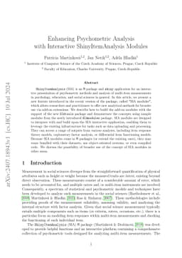 Enhancing Psychometric Analysis with Interactive ShinyItemAnalysis
  Modules