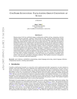 CogNarr Ecosystem: Facilitating Group Cognition at Scale